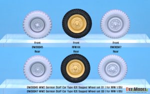 画像8: DEF.MODEL[DW30045]1/35 WWII 独 ドイツスタッフカー タイプ82E用ホイールセット01ワイド型(RFM用) (8)