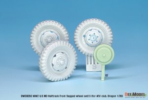 画像3: DEF.MODEL[DW30050]1/35 WWII 米 アメリカ陸軍 M2/M3/M16ハーフトラック用自重変形フロントタイヤセット(1)ラグパターン (AFVクラブ/ドラゴン用) (3)