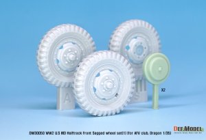 画像4: DEF.MODEL[DW30050]1/35 WWII 米 アメリカ陸軍 M2/M3/M16ハーフトラック用自重変形フロントタイヤセット(1)ラグパターン (AFVクラブ/ドラゴン用) (4)