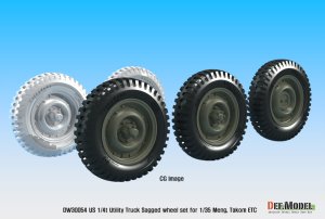 画像2: DEF.MODEL[DW30054]1/35 WWII 米陸軍 ウィリスMB用自重変形タイヤセット(2)(タミヤ/タコム/ドラゴン/モンモデル用) (2)