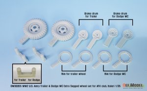 画像2: DEF.MODEL[DW30055]1/35 WWII米陸軍カーゴトレーラー&ダッジWC用自重変形タイヤセットホイール付(AFVクラブ/イタレリ) (2)