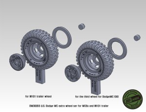 画像3: DEF.MODEL[DW30055]1/35 WWII米陸軍カーゴトレーラー&ダッジWC用自重変形タイヤセットホイール付(AFVクラブ/イタレリ) (3)