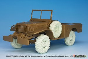 画像6: DEF.MODEL[DW30056]1/35 WWII米陸軍ダッジWC4X4スノーチェーン付自重変形タイヤセット スペアタイヤ付(AFVクラブ/イタレリ用) (6)