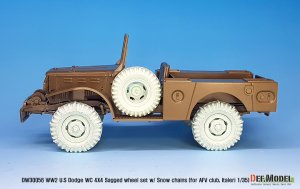 画像8: DEF.MODEL[DW30056]1/35 WWII米陸軍ダッジWC4X4スノーチェーン付自重変形タイヤセット スペアタイヤ付(AFVクラブ/イタレリ用) (8)