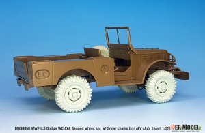 画像12: DEF.MODEL[DW30056]1/35 WWII米陸軍ダッジWC4X4スノーチェーン付自重変形タイヤセット スペアタイヤ付(AFVクラブ/イタレリ用) (12)