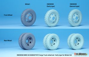 画像8: DEF.MODEL[DW30058]1/35 WWIIアメリカ陸軍G7107(G506)カーゴトラック用自重変形初期型ホイールセット(ミニアート用) (8)