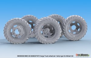 画像9: DEF.MODEL[DW30058]1/35 WWIIアメリカ陸軍G7107(G506)カーゴトラック用自重変形初期型ホイールセット(ミニアート用) (9)