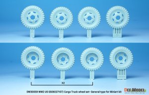 画像4: DEF.MODEL[DW30059]1/35 WWIIアメリカ陸軍G7107(G506)カーゴトラック用自重変形一般型ホイールセット(ミニアート用) (4)