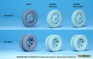 画像7: DEF.MODEL[DW30059]1/35 WWIIアメリカ陸軍G7107(G506)カーゴトラック用自重変形一般型ホイールセット(ミニアート用) (7)
