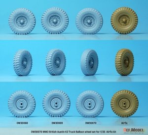 画像12: DEF.MODEL[DW30070]1/35 WWIIイギリス陸軍オースチンK2トラック用自重変形バールンタイヤセット(エアフィックス用) (12)