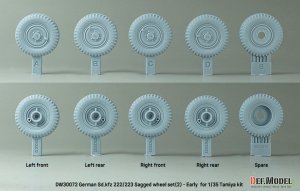 画像3: DEF.MODEL[DW30072]1/35 WWII ドイツ Sd.Kfz.222/223 自重変形タイヤセット＃2 初期型(タミヤ用) (3)