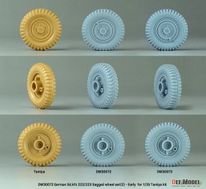 画像13: DEF.MODEL[DW30073]1/35 WWII ドイツ Sd.Kfz.222/223 自重変形タイヤセット＃3 通常型(タミヤ用) (13)