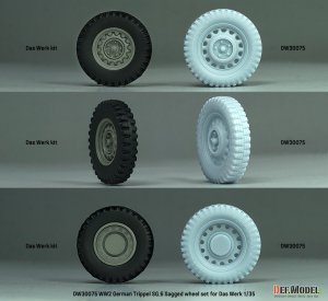 画像12: DEF.MODEL[DW30075]1/35 WWII ドイツ トリッペルSG.6水陸両用車 自重変形タイヤセット(ダスヴェルク用) (12)