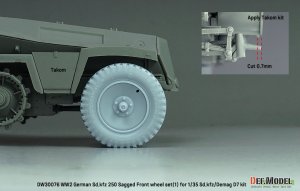 画像5: DEF.MODEL[DW30076]1/35 WWII ドイツ Sd.Kfz.250装甲ハーフトラック/デマーグD7 1tハーフトラック 自重変形タイヤセット＃1(汎用) (5)
