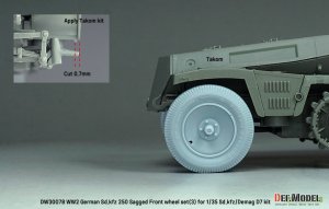 画像5: DEF.MODEL[DW30078]1/35 WWII ドイツ Sd.Kfz.250装甲ハーフトラック/デマーグD7 1tハーフトラック 自重変形タイヤセット＃3(汎用) (5)