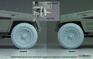 画像5: DEF.MODEL[DW30079]1/35 WWII ドイツ Sd.Kfz.250/3グライフ 自重変形タイヤセット(汎用) (5)