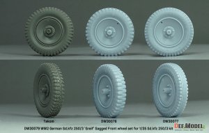 画像7: DEF.MODEL[DW30079]1/35 WWII ドイツ Sd.Kfz.250/3グライフ 自重変形タイヤセット(汎用) (7)