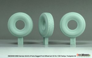 画像4: DEF.MODEL[DW30083]1/35 WWII ドイツ Sd.Kfz.9 18トンハーフトラックFAMO 自重変形タイヤセット(2) ダンロップ製タイヤ(タミヤ/トランペッター用) (4)