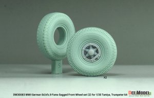 画像5: DEF.MODEL[DW30083]1/35 WWII ドイツ Sd.Kfz.9 18トンハーフトラックFAMO 自重変形タイヤセット(2) ダンロップ製タイヤ(タミヤ/トランペッター用) (5)