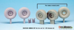 画像4: DEF.MODEL[DW35086]1/35 現用米 ハンヴィー パンクタイヤセット(アカデミー/ブロンコ/タミヤ用) (4)