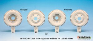 画像2: DEF.MODEL[DW35110]1/35 米 M54A2 カーゴ  自重変形 後輪(AFVクラブ用) (2)