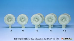画像2: DEF.MODEL[DW35114]1/35 現用 アメリカ陸軍M1296ストライカードラグーン自重変形タイヤセット (AFVクラブ用) (2)