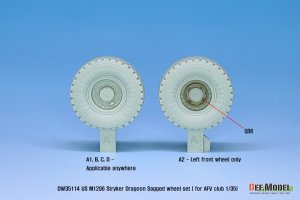 画像4: DEF.MODEL[DW35114]1/35 現用 アメリカ陸軍M1296ストライカードラグーン自重変形タイヤセット (AFVクラブ用) (4)