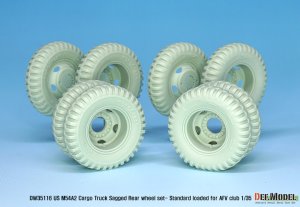 画像4: DEF.MODEL[DW35116]1/35 現用 米 アメリカ陸軍 M54A2カーゴトラック自重変形リアタイヤセット 標準荷重仕様 (AFVクラブ用) (4)