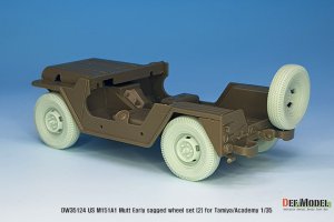画像9: DEF.MODEL[DW35124]1/35 ベトナム戦争 米陸軍M151A1初期型自重変形タイヤセット2 ラジアルタイヤ仕様Fサスパーツ付(タミヤ/アカデミー用) (9)