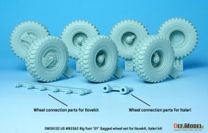 画像2: DEF.MODEL[DW35132]1/35 現用 アメリカ陸軍M923A2「ビックフッド」自重変形ホイールセット グッドイヤータイヤ(イタレリ/アイラブキット用) (2)