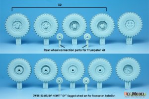 画像2: DEF.MODEL[DW35133]1/35 現用 米/イスラエル アメリカ陸軍/IDF M977HEMTTトラック自重変形ホイールセット グッドイヤータイヤ(イタレリ/トランペッター用) (2)