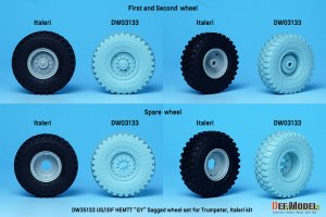 画像11: DEF.MODEL[DW35133]1/35 現用 米/イスラエル アメリカ陸軍/IDF M977HEMTTトラック自重変形ホイールセット グッドイヤータイヤ(イタレリ/トランペッター用) (11)