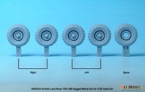 画像2: DEF.MODEL[DW35141]1/35 現用 イギリスランドローバー109LWB 自重変形タイヤセット(イタレリ用) (2)
