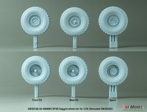 画像3: DEF.MODEL[DW35158]1/35 現用 アメリカ M1151ハンビー 自重変形タイヤセット(各社用 DW35032リニューアル版) (3)