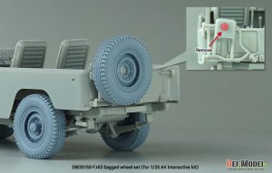 画像10: DEF.MODEL[DW35159]1/35 現用 FJ43小型四輪駆動車 自重変形タイヤセット ブリヂストンタイプ(AKインタラクティブ用) (10)