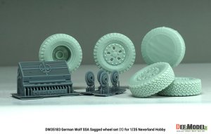 画像2: DEF.MODEL[DW35183]1/35 現用 ドイツ ウルフSSA 自重変形タイヤセット(1) フロントグリル/ブレーキ付(ネバーランドホビー用) (2)
