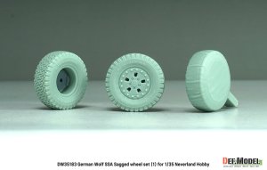 画像4: DEF.MODEL[DW35183]1/35 現用 ドイツ ウルフSSA 自重変形タイヤセット(1) フロントグリル/ブレーキ付(ネバーランドホビー用) (4)