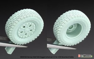 画像6: DEF.MODEL[DW35183]1/35 現用 ドイツ ウルフSSA 自重変形タイヤセット(1) フロントグリル/ブレーキ付(ネバーランドホビー用) (6)