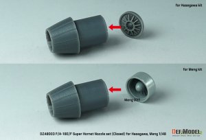 画像9: DEF.MODEL[DZ48003]1/48 現用 アメリカ海軍 F/A-18E/Fスーパーホーネット用ノズルセット 閉状態(ハセガワ/モンモデル用) (9)