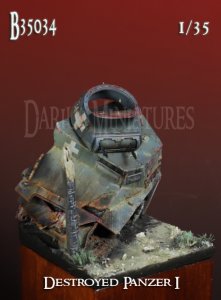 画像1: Darius Miniatures[DM35034]1/35 ダイオラマベース34 60x60mm WWII ドイツ 撃破されたI号戦車 (1)