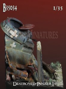 画像4: Darius Miniatures[DM35034]1/35 ダイオラマベース34 60x60mm WWII ドイツ 撃破されたI号戦車 (4)