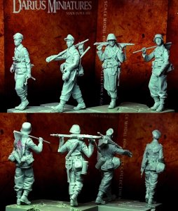 画像2: Darius Miniatures[DMF35101]1/35 WWII ドイツ 装甲擲弾兵「教導連隊」行軍セット ノルマンディー1944(4体入) (2)