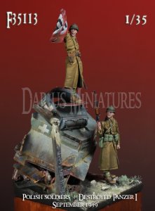 画像3: Darius Miniatures[DMF35113]1/35 WWII ポーランド 戦車を撃破した歩兵 1939年9月戦役 ジオラマセット(2体＋ベース) (3)