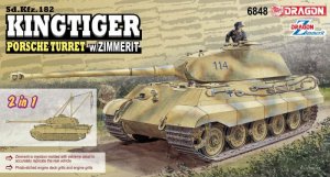 画像1: ドラゴンモデル[DR6848]1/35 WW.II ドイツ軍 Sd.Kfz.182 キングタイガー ポルシェ砲塔 w/ツィメリットコーティング (1)