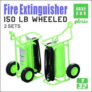 画像1: E.T.MODEL[GR32209]1/32 現用 アメリカ 150ポンド車輪付消火器(2個入) (1)