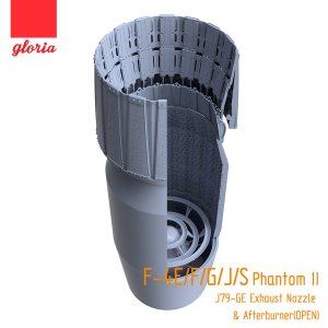 画像2: E.T.MODEL[GR48004A]1/48 現用 アメリカ海軍/空軍 F-4E/F/G/J/SファントムII戦闘機 J79-GE 排気ノズル&アフターバーナー(開状態)セット(各社用) (2)