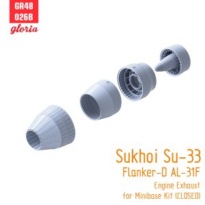 画像2: E.T.MODEL[GR48026B]1/48 現用 露/ソ スホーイSu-33フランカーD AL-31F排気ノズルセット 閉状態(ミニベース用) (2)