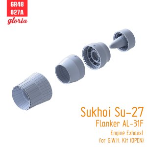 画像2: E.T.MODEL[GR48027A]1/48 現用 露/ソ スホーイSu-27フランカー AL-31F排気ノズルセット 開状態(グレートウォールホビー用) (2)