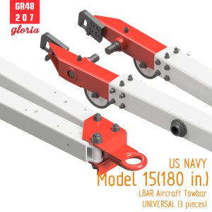 画像2: E.T.MODEL[GR48207]1/48 現用 アメリカ海軍 モデル15(180インチ)ALBAR 航空機牽引バー(3個入) (2)