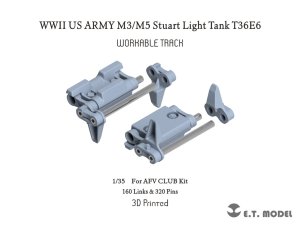 画像1: E.T.MODEL[P35-039]1/35 WWII アメリカ陸軍 M3/M5スチュアート軽戦車 T36E6型可動式履帯(AFVクラブ用) (1)